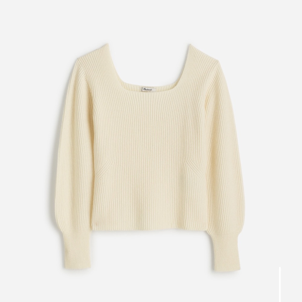 Madewell Cream Square-Neck Sweater